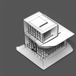 Futuristic, house section, architectural section drawing