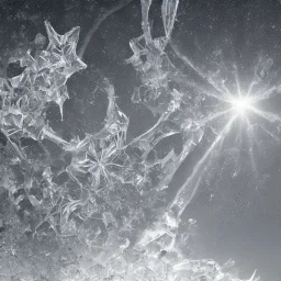 celestial, reflection, ice crystals, snow, icicles