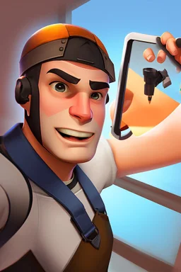 Team Fortress 2 engineer taking a selfie