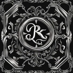 logo with the letter R end N, graphic, black and white