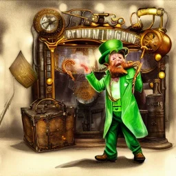 Leprechaun,steampunk, cabaret scene. old man. little monkey, Sunglasses, rain, smoking, happy, hot. people background, highly detailed, concept art, unreal engine 5, god rays, ray tracing, RTX, lumen lighting, ultra detail, volumetric lighting, 3d, finely drawn, high definition, high resolution.