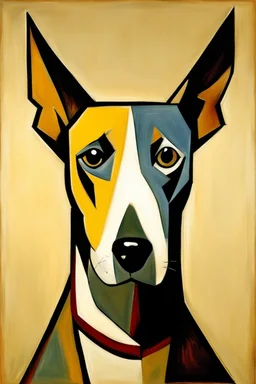 Dog portrait of a slender dog by Picasso