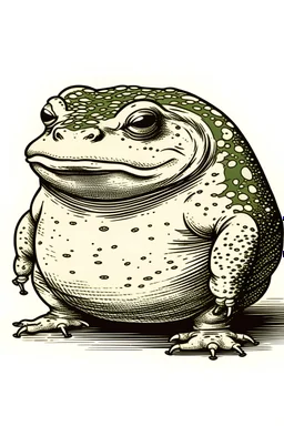 japanese healthy fat frog print colour vintage minimalist white background