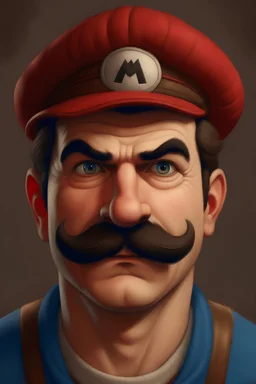 Portrait of Mario if he were a real man