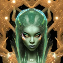 This spider woman is a formidable creature, with the body of a human woman and the head and legs of a spider. Her skin is covered in shimmering black scales, and her eyes glow a bright, otherworldly green. She is fast and agile, able to climb walls and ceilings with ease. She has venomous fangs and sharp claws, and she can spin webs of magical energy to ensnare her enemies. She is intelligent and cunning, and she is feared by all who encounter her in the realm of fantasy. She is often summoned b