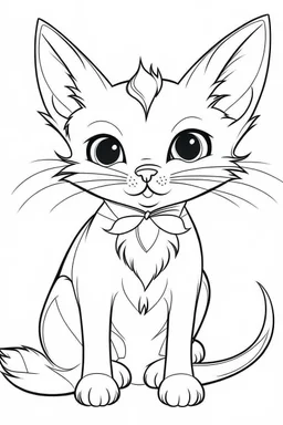 outline art for Kitten (Cat) coloring pages with sitch, white background, Sketch style, full body, only use outline, toddlers style, clean line art, white background, no shadows and clear and well outlined.