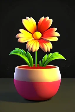 generate a realistic flower on the pot