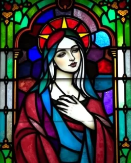 woman. stained glass