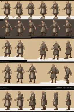 character sprite for pixel game in the medieval style side view, all position, run jump, crouch. hyper-detailed. trending on artstation. --ar 9:16