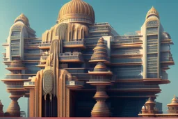 Grand scale Indian city modern futuristic, inspired by hindu Architecture