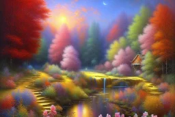 beautiful dream, painting, mystical, fine brush strokes, high quality, masterpiece, insane detail, Neo-Impressionism, pastel colors,