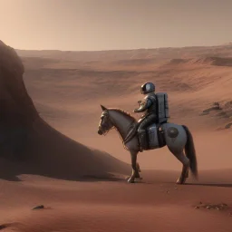 Earth background Riding horse astronaut mars unreal engine 5, octan render