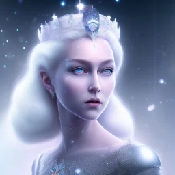 ice kingdom digital painting of queen, a symmetrical face, perfect eyes, full body in crystal - clear ice, void, majestic, ice fractal, Fantasy, Illustration, Character Design, magician