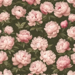 highly detailed painting of beautiful, intricate Peonies, seamless pattern, Academicism