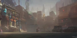 video game level design, city environment, concept art, cinematic