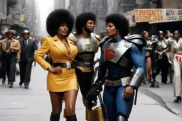 [Jean-Paul Riopelle] Pam Grier as Coffy imeets Judge Dredd in a vibrant street of MegaCity One