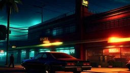 create a GTA STYLE BACKGROUND loading screen set in a night club without any people in it