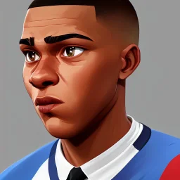 perfect face mbappe, highly detailed, wearing france football