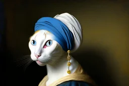 cat with pearl earring, vermeer