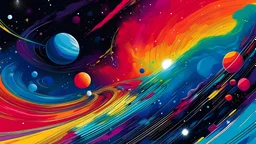 drawing of colorful space