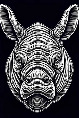 angry rhino head illustration