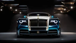 Rear View A stunningly realistic (((rolls royce x mansory))), intricate detail and perfection in every surface, glimmering metal and luxurious contours, a (perfect model) for a desktop wallpaper fit for high resolution screens, evoking a sense of futuristic elegance in a (4K cinematic atmosphere).