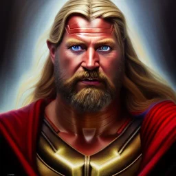 ultra detailed fullbody portrait in oil of Thor, extremely detailed digital painting, extremely detailed face,crystal clear eyes, in the style of Keith Parkinson and Ohrai Noriyoshi and Ken Kelley robert e howard and pablo oliveira , mystical colors, perfectly centered image, perfect composition, rim light, beautiful lighting,8k, stunning scene, raytracing