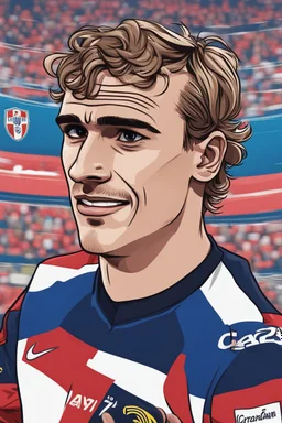 Antoine Griezmann French football player ,cartoon 2d