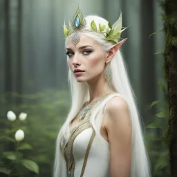 "In stature the Elves are said to be equal to the generality of the human race, but are more slim and delicate. Their young females are described as extremely beautiful, slender as lilies, white as snow, and with sweet, enticing voices:"