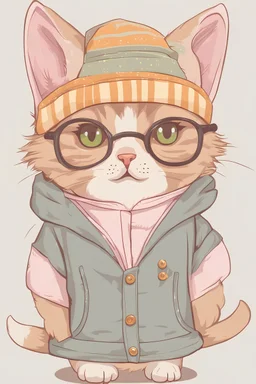 Cute cat in clothe,
