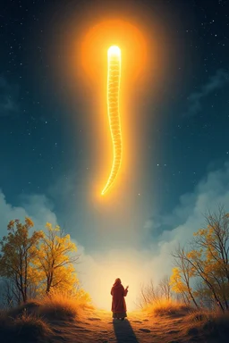 den heliga "bången" (long glowing sausage) i himlen, guds röst ekar