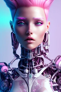 cyborg, pink hair,seven , perfekt, real, dream