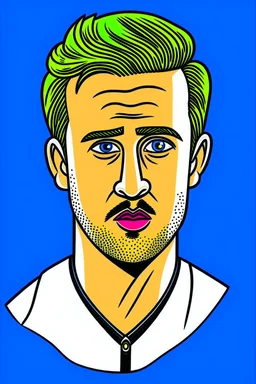 Harry Kane English football player cartoon 2d