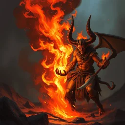 blaze the weak pyromancer devil bandit fantasy art