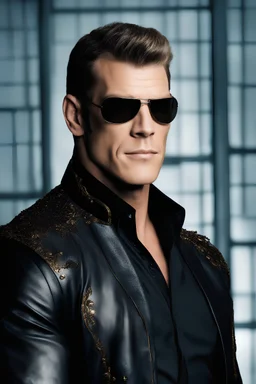 Alan Ritchson/Leonard Nimoy/Paul Stanley/Elvis Presley hybrid as Steven J. Kankels