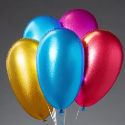 A set of high resolution photographed inflated star shaped foil balloon. six different balloons in colors: blue, gold, silver, rose gold, red, green.