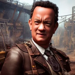 Tom Hanks steam punk character very detailed cinematic unreal engine photo realistic