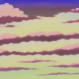 purple sky full of stars, sunflower field, floating ruins of an asian village, anime, high res, makoto shinkai