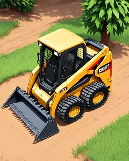 skidsteer with scorpion claws attachment, 3d cartoon proportions, isometric Digital painting