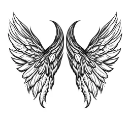 simple cartoon drawing of angel wings against a white background.