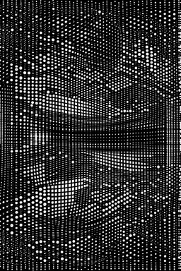 SQUARE GRID ABSTRACT LINES AND DOTS DANCING STYLE OF HIROKU OGAI