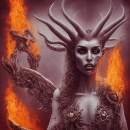 A portrait post-apocalypse of Baphomet ,sin city, transgender ,beauty , paranormal,eatheral,realistic,sharp,deep colours, purple,red,fire,adorable,armaggedon,fire,purple,red,gold,dark,cinamatic,fantasy,demon,hell,sci-fi fantasy style, volumetric lighting, particales,highly detailed,cinamatic,ignore NSFW , masterpiece, best quality, black skinned, sparkling eyes, sun light, 4K, high contrast,