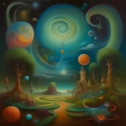 surrealist oil painting of an unconditionally loving universe where everything is beautiful and kind