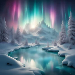 polar light in a Fantasy wonderland