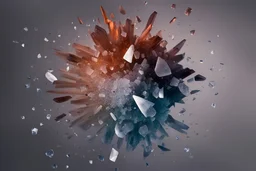 broken crystals in motion,falling