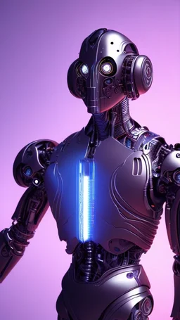 Cyborg man, nion, purple , 3D, 4K,8K