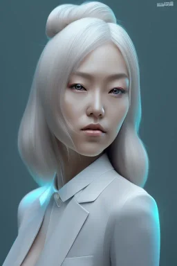 isometric clean art of super japanese woman hitomi tanaka, soft lighting, soft pastel gradients, high definition, 3d icon clay render, blender 3d