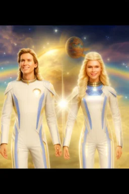 cosmic woman smile, admiral from the future, one fine whole face, crystalline skin, expressive blue eyes,rainbow, smiling lips, very nice smile, costume pleiadian, Beautiful tall woman pleiadian Galactic commander, ship, perfect datailed golden galactic suit, high rank, long blond hair, hand whit five perfect detailed finger, amazing big blue eyes, smilling mouth, high drfinition lips, cosmic happiness, bright colors, blue, pink, gold, jewels, realist, high commander