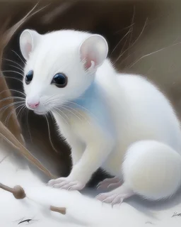 snow weasel painting