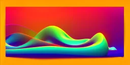 Vector technology abstract background with dynamic amorphous vector flowing gradient particle water curve waves and modern red, yellow, orange lines. Retro futurism geometric, cyberpunk.